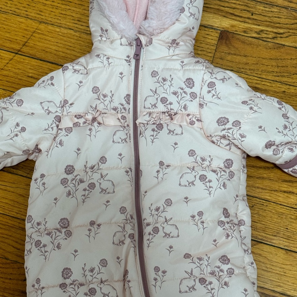 SOLD Kids Pink Floral Bunny Puffer Jacket